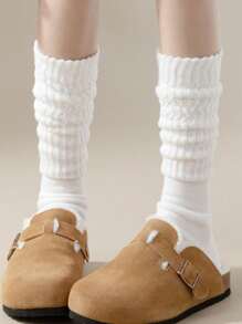 3 أزواج من جوارب النساء الكلاسيكية طويلة فوق الركبة باللون الأحادي، طراز كوليجي عصري، مناسبة للارتداء اليومي