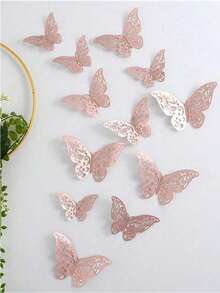 12pcs 3D Butterfly Decorations, Colorful Butterfly Stickers, Wall Decor Background Stickers, Party Decorations, Wedding Decor, Event Decor, Festival, Activity, Party, Gathering - Multicolor - View 10
