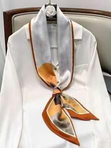 1入組女士春夏款休閒模擬絲質圍巾，專業印花圍巾適用於脖子、頭巾，薄型裝飾圍巾或腰帶，頭巾時尚髮箍 - A - 查看 31