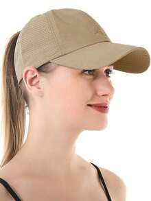 مجموعة قبعة بيسبول ذيل الحصان قابلة للتعديل للنساء، بتصميم شريط متقاطع، سريعة الجفاف، قابلة للتنفس، مناسبة للرياضة والياقة البدنية والجري والتنزه والجولف والصيد، قطعتان