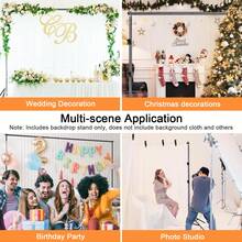 UEGOGO Photography Studio Background Stand, Multi-Functional Background Stand, Adjustable Portable Kit With Storage Bag, Large Background Stand, 2x2 Meter High Background, Landscape Frame Gantry, Suitable For Weddings, Parties, Photography And Events, Christmas Parties, Decorations, Christmas Gifts, Halloween