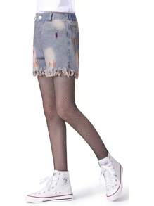 Henwarry Girls Sparkle Fishnet Stockings Children's High Waist Tights Rhinestone Hollow Out Party Pantyhose