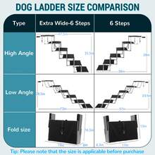 Dog Ramps For Cars, Foldable Dog Stairs For Cars, SUV, Trucks, Lightweight Pet Ramp For Large Dogs With Non-Slip Surface, Reinforced Dog Steps Supports Up To 200 Lb - Silver - View 8