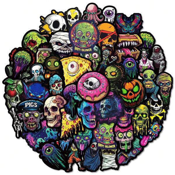 50pcs/Pack Gothic Horror Vintage Romantic Aesthetic Stickers, Cute And Interesting Vinyl Stickers Suitable For Party Decorations, Gifts, Luggage, Skateboard, Cups, Helmets, Stationery