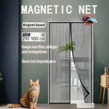 New Magnetic Fly Screen Door Curtain, Full Magnetic Strip, Self-Adhesive, Suitable For Living Room, Bedroom, Prevents Mosquitoes, No Drill Required, Curtain Divider, Summer