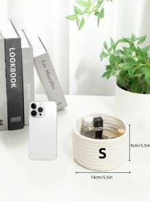 1 pièce/3 pièces Panier de rangement de bureau de couleur unie, paniers tressés en corde pour l'organisation, panier de rangement rond tressé à la main, panier de rangement décoratif de bureau, mini paniers mignons pour cosmétiques, divers, papeterie, bac de rangement de salle de bain (3 pièces = S + M + L) Cadeau de Noël pour les vacances, pour la rentrée scolaire, rangement et organisation