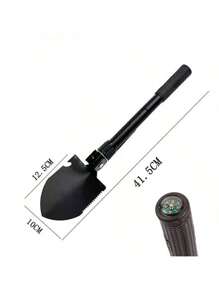 Pala plegable y portátil para camión, pala para tienda de campaña al aire libre, herramienta de supervivencia de autodefensa con brújula y bolsa de almacenamiento