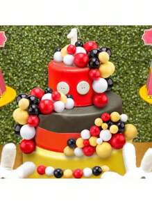 72 Stücke mehrfarbige Schaumstoff Kugeln als Kuchentoppers, Schaumstoff Kugel Kuchendekorationen, Mini Kugel Kucheneinlagen, gemischte Packung in verschiedenen Größen und Farben, geeignet für Geburtstagskuchendekorationen, Taufkuchendekorationen, Hochzeitstortendekorationen, geeignet für DIY (blau, gold, schwarz, rot, lila, rosa, etc.)