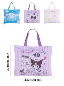 Sanrio 1pc Sanrio Fabric Tote Bag, Cartoon Student Bag, Women's Cosmetic Organizer Shoulder Bag, Large Capacity Commuter Shoulder Bag, Camping Storage Bag, Adorable Hello Kitty Bag, Hello Kitty Shoulder Handbag, Student Classroom, Women's Shopping Bag, Handbag, Fashion Women's Shoulder Bag Multi-Function Storage Bag, Suitable For Holiday Beach, Bathroom Storage, Bedroom Storage, Outdoor Camping, Large Capacity.