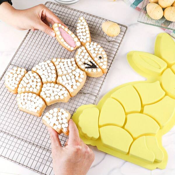 Wiederverwendbare Silikon Riesenkaninchen Puzzle Kuchenform - Antihaftbackblech für Backen in der Wohnung | Leicht zu reinigen