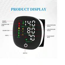 Nuovo strumento per la misurazione della pressione sanguigna da polso, sfigmomanometro elettronico di grado medico con display a LED