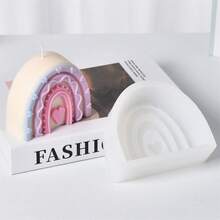 3D Love House Candle Silicone Mold Rainbow Arch Aroma Candle Resin Plaster Mold Geometric U-Shaped House Making Mold Home Decor - Multicolor - View 5