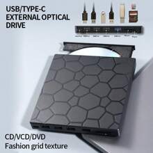 Lecteur portable CD/DVD+/-RW 7 en 1 multifonctions / lecteur externe / lecture / écriture, lecteur DVD, hub USB 3.0 USB C, graveur CD/DVD, compatible avec les ordinateurs portables, les ordinateurs de bureau, les ordinateurs tout-en-un, les lecteurs optiques mobiles, les graveurs externes, les lecteurs optiques informatiques