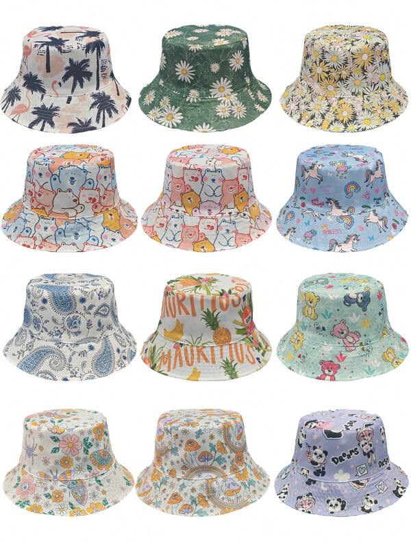 1pc Reversible Paisley Print Bucket Hat, Polyester Bohemian Style Unisex Cap Suitable For Spring, Summer And Autumn