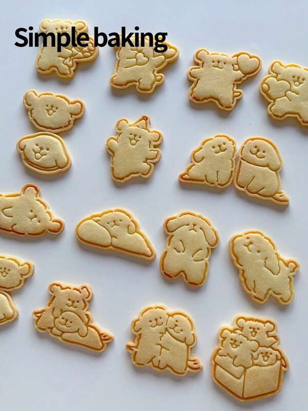 A Cute Cookie Mold With A Puppy Pattern, A Parent-Child Frosting Cookie Tool, Back-To-School Season Bento Supplies, A Cookie Stamp Printed With Various Cartoon Puppy Patterns, A Cookie Cutter, And A Dessert Mold