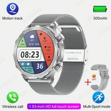 GUHUAVMI 2025 New Men's Outdoor Rugged Smart Watch GT4 Pro, 1.53'' HD Screen, Bluetooth Call, NFC Access Control, Fitness Tracker With Pedometer, Heart Rate Sleep Monitoring Smart Watch Compatible With Android IOS