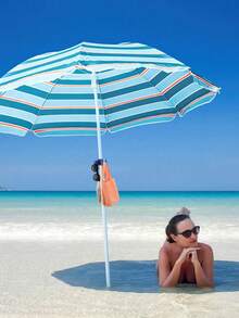 四钩塑料沙滩伞架，多功能四爪沙滩伞钩，便携式，带夹子，可悬挂沙滩伞，集伞钩和收纳功能于一体，户外、旅行和野餐必备（带小孔）