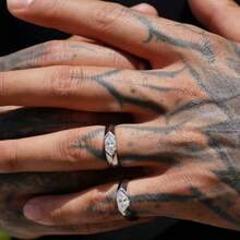 1pc Exquisite Simple Design Zirconia Inlaid Men/Women Open Ring, High-End Daily Couple Rings, Jewelry Gift For Girlfriend - A Ring - View 2