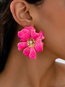 1 Paar elegante und vielseitige Ohrstecker mit Emaille und Kristallblumen, geeignet für Partys, Treffen, Bankette, als Geschenk für Frauen