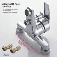 Zinc Alloy Basin Faucets Chrome Wall Mounted Hot Cold Water Mixer Tap Dual Spout Single Handle For Bathroom Shower Basin