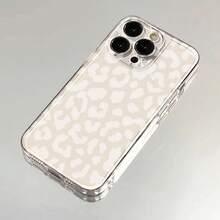 Space Shell Series White Leopard Pattern Shell Simple Fashion Classic Personality Lightweight Ultra-Thin Drop-Resistant Glossy Sports Protection TPU Phone Case For Iphone16 \16pro \16promax \Iphone15 \15pro \15promax \14\13\12\11 \Xsmax Series Mobile Phone Protective Case - Trong sáng - Xem 3