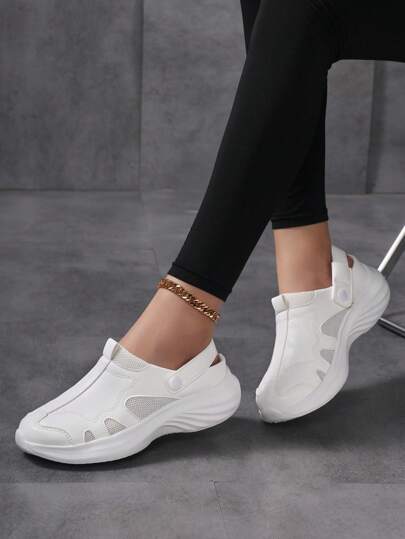 Nuevas sandalias de malla tejida tipo mula para mujer, de punta cerrada, transpirables y ligeras, tipo mocasín casual, tallas del 35 al 43 para verano