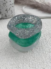 1pc Exaggerated Fashion Punk Style Asymmetrical Resin Bracelet, Minimalist Retro Thick Jewelry, Suitable For Women's Commute, Gathering With Friends, Romantic Vacation, Street Photography, Fashion Show Outfit Accessories (Bangle Color Pattern May Vary From Actual Product)