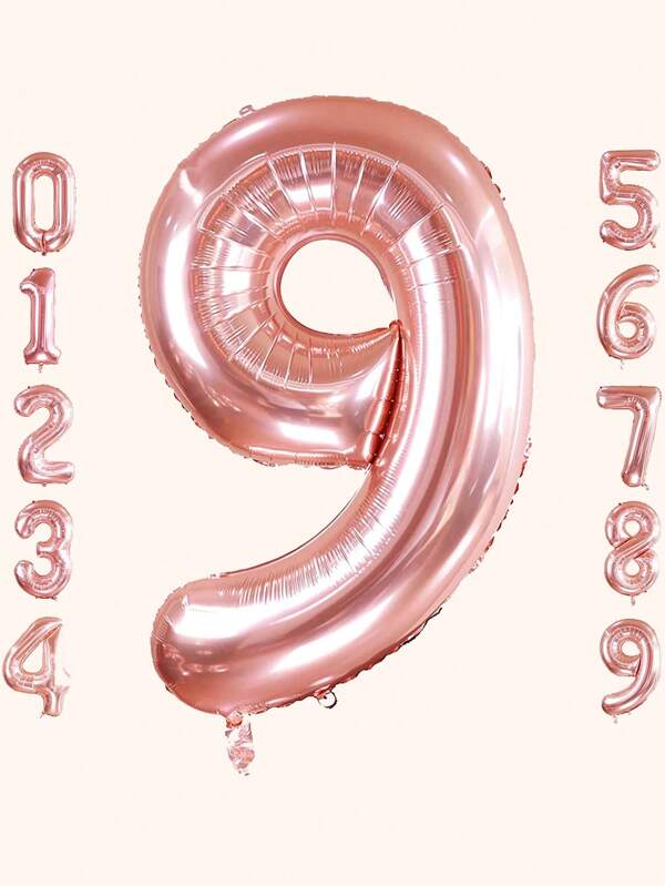 1pc Extra Large 40-Inch Rose Gold Foil Number Balloon, Birthday Party Anniversary Decorations