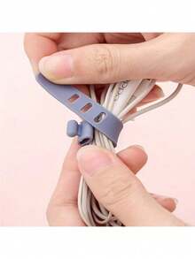 10 件装 73 毫米/10 毫米可重复使用紧固线束线带，适用于耳机鼠标线绕线器，便携式柔软硅胶电线整理器 - 彩色 - 查看 6