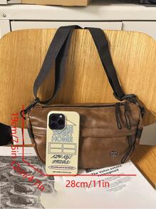 Men's Simple Crossbody Bag, Black Leather Shoulder Bag, Lightweight Travel Chest Bag, Waterproof Sling Bag For Daily Casual Use