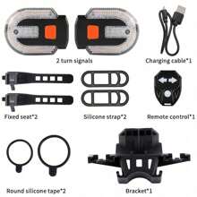 Smart Bicycle Turn Signal Tail Light With Remote Control Bike Horn Alarm, Rechargeable Waterproof Bicycle Rear Light Blinker