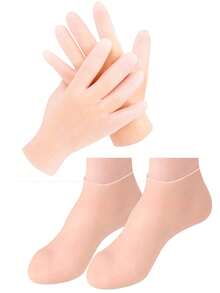 1 套包含 1 双袜子 + 1 双手套 - 硅胶防护保湿足部去角质膜袜子和手套、防水防裂足膜袜子、保湿美白手套、保湿袜、护肤袜、沙滩袜 - 彩色 - 查看 10