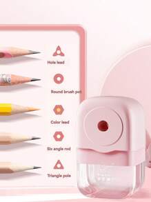 Hand-Crank Pencil Sharpener With High-Powered Spiral Steel Blades, Ergonomic Hand-Cranked Pencil Sharpener For School, Home, And Artists, With 1 Free Sticker (Randomly Sent), School Supplies, Back To School