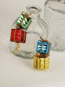 1 Pair Christmas Gift Earrings, Unique Holiday Decorative Earrings Suitable For Men & Women, Party Perfect Gift For Friends