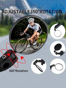 2pcs/Set Bicycle Mirrors, Handlebar End Bike Rearview Mirrors 360 Degree Adjustable Convex Glass Lens For Mountain & Road Bikes, High Definition Convex Mirror, Riding Rear View, With Hex Wrench For Easy Installation