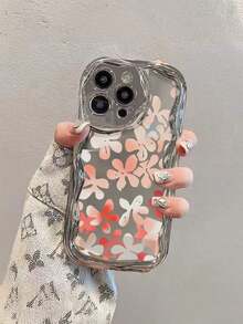 Funda para teléfono (1 unidad) Plateada, con diseño de Sakura rosa. Compatible con 16, 16 Plus, 16 Pro Max, 15 Plus, 15 Pro, 15 Pro Max, 14, 14 Plus, 14 Pro, 14 Pro Max, 13, 13 Pro, 13 Pro Max, 12, 12 Pro, 12 Pro Max, 11, 11 Pro, 11 Pro - Plateado - Ver 3