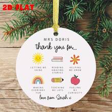 定制亚克力教师感谢装饰 - 个性化定制名字圆形纪念品 - 返校感恩节毕业退休礼物，适合教育工作者、教师、导师、教授 - 悬挂式家居装饰、教室装饰、教师感谢礼物