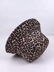 1 Stück Leoparden-Muster Polyester umkehrbarer Fischerhut, warme Dekor UV-Schutz Herbst Frucht Halloween gestreifte Fischerhut, geeignet für Männer und Frauen Halloween Dekoration