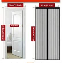 New Magnetic Fly Screen Door Curtain, Full Magnetic Strip, Self-Adhesive, Suitable For Living Room, Bedroom, Prevents Mosquitoes, No Drill Required, Curtain Divider, Summer