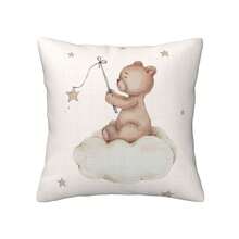 4pcs Cute Bear Print Pillow Covers - Square Cushion Covers For Decor In Living Room, Bedroom, Sofa, Car And Outdoor, Lovely Home Decoration - Decorative Pillow Covers With Zipper, Single-Sided Printing, Machine Washable (Inner Pillow Not Included) - Multicolor - View 7