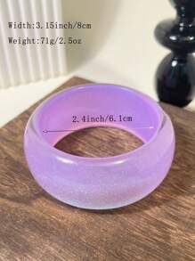 1pc Women's Charm Purple Series Asymmetrical Round Bracelet, Sexy Design Suitable For All Year Round Wear And Party Gift