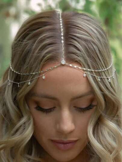 1pc Women's Luxury Bridal Headwear, Fashionable Bohemian Hair Accessories Wedding Headwear Gold Silver Headwear.