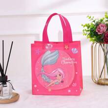 12pcs/Set 23*22*11cm Non-Woven Waterproof Mermaid Style Reusable Tote Bag, Gift Bag For Home Party Decoration & Gift Packaging, Christmas Valentine Day