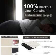 102 Inch Curtains Light Blocking Luxury Curtains For Living Room 2 Panels Blackout Back Tab Hooks Pleated Thermal Insulated Solid Dark Out Curtain Office/Classroom,One Pair,8-1/2 FT Length Cream - 米色 - 查看 2