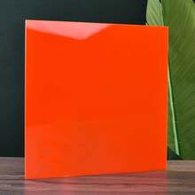 6 PCS Orange Cast Acrylic Opaque (No-Transparent) Plastic Sheet 8 X 8 Inch (.118" Thick), For Signs, DIY Projects. - Orange - View 2