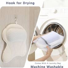 New Style Bathtub Bath Pillows For Tub Bath Tub Pillow Headrest With Ergonomic TPE Bathtub Pillow For Neck Back Support With Strong Suction Cups Hook - 白色 - 查看 5