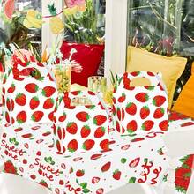12/24pcs/Set Strawberry Themed Birthday Party Gift Box, Fruit Party Supplies, Packaging Box, Candy Box, Chocolate Box, Party Favors, Birthday Decoration - Multicolor - View 4