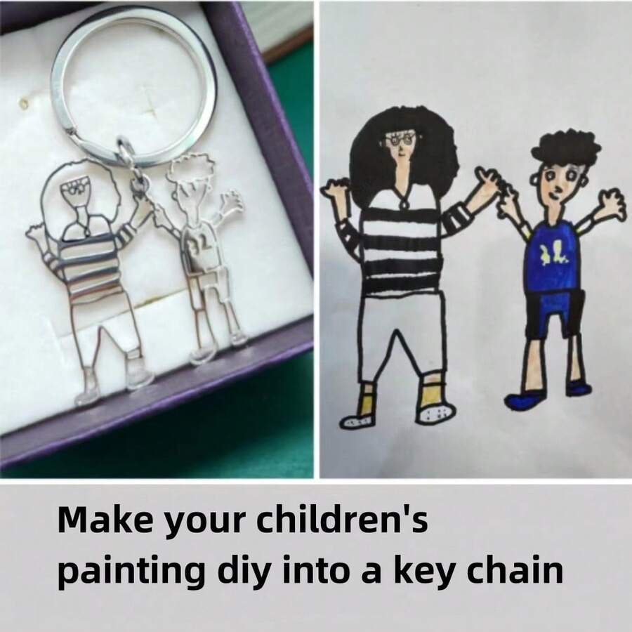 手绘 DIY 钥匙扣，适合送给学生、老师、同学、父母的毕业礼物、返校礼物、教师节、儿童节、父亲节、母亲节 - 彩色 - 查看 1