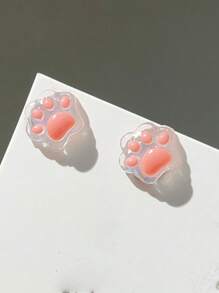 2 piezas Pinzas magnéticas para orejas con diseño de garra de gato, sin necesidad de perforación, adecuadas para estudiantes sin agujeros en las orejas