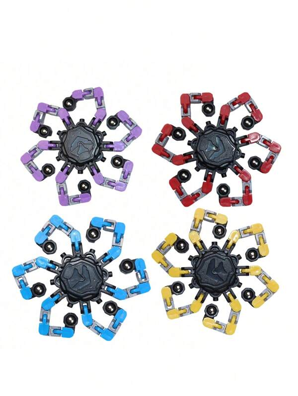 2PCS-Colorful Office Campus Fingertip Mechanical Gyroscope, Multifunctional Puzzle DIY Decompression Chain, Deformable Robot Gyroscope Toy, Stacking And Rotating Multiple Gyroscopes, Multi-Purpose Shapes, Smoother Rotation, Logical Thinking Ability, Rich Imagination, Campus Gifts, Party Gifts, Materials ABS Fingertip Mechanical Gyroscope Versatile Puzzle DIY Decompression Chain Deformable Robot Gyroscope Toy